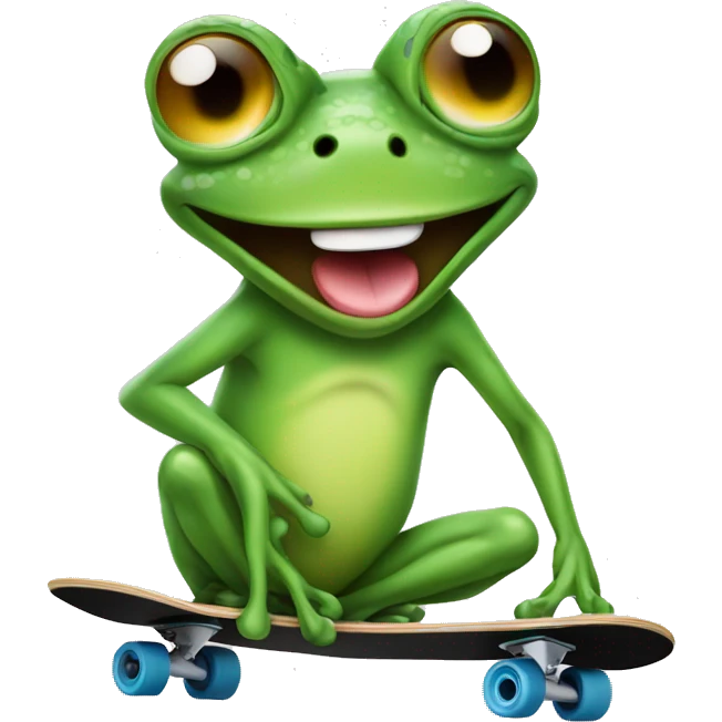 Frog on skateboard with sunglasses  emoji