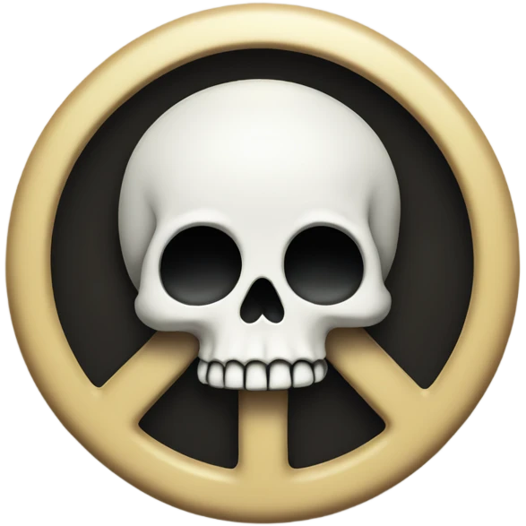 Skull holding up a peace sign emoji