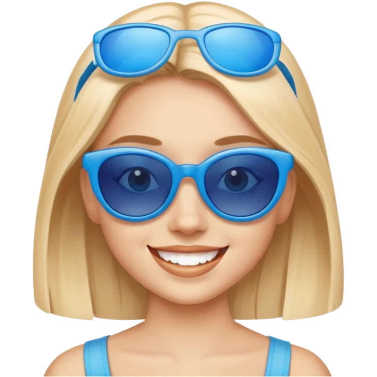 girl with blue sunglasses emoji