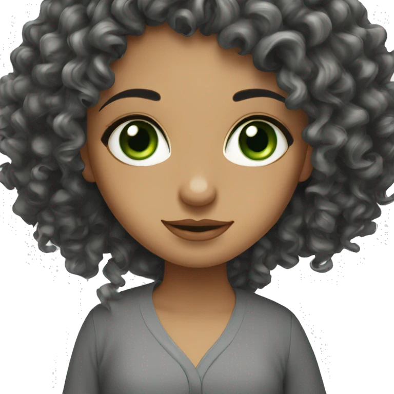 Green eyed long curly hair Arab girl  emoji