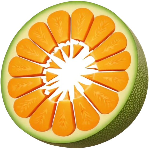 a cantaloupe slice, simple, clear emoji