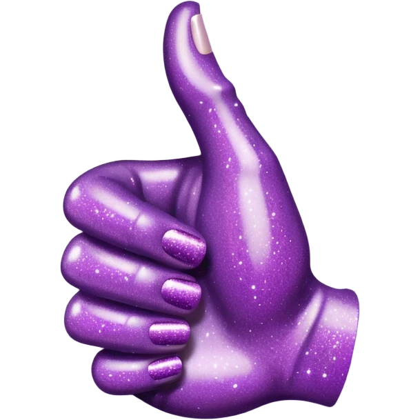 glitter purple hand thumbs up emoji
