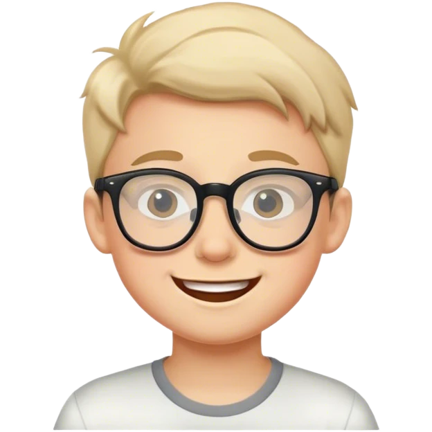 happy boy with glasses emoji