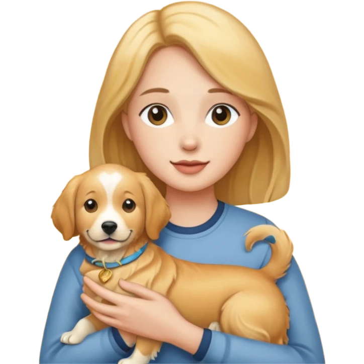 A person holding a dog emoji