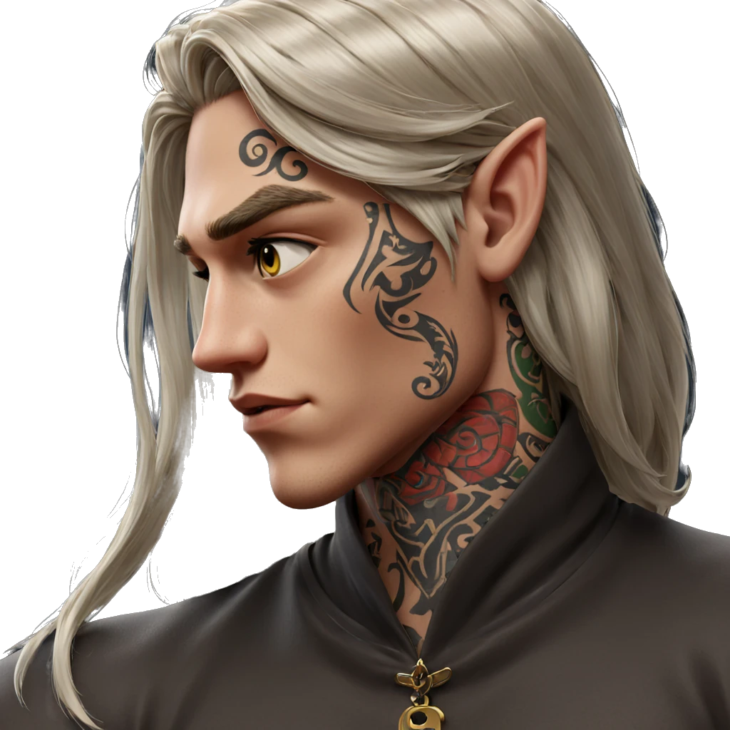 elf boy with tattoos emoji
