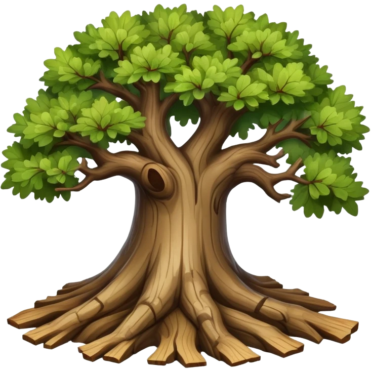 realistic oak tree with detailed bark and branches emoji