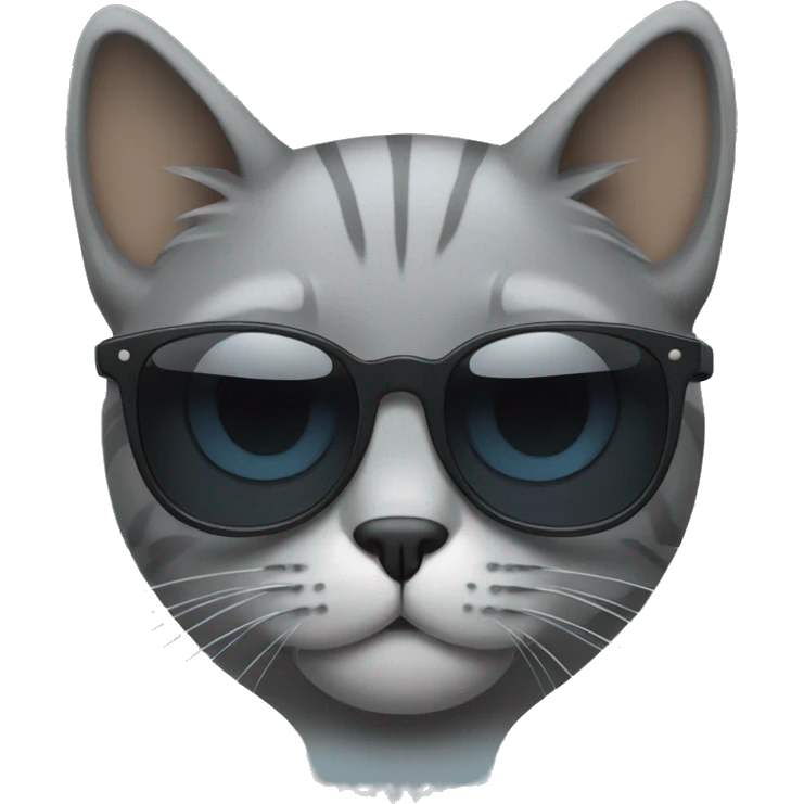 Gray Cat with sunglasses emoji
