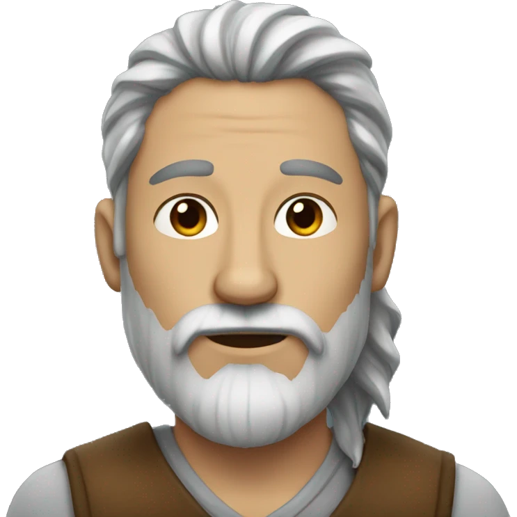 a man who is also half wolf with a brown beard and long hair emoji