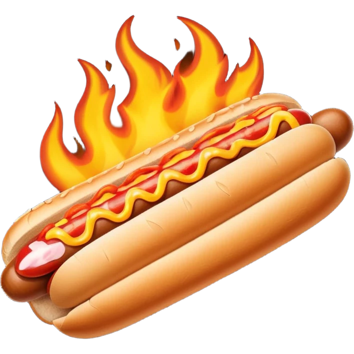 Hand Holding a Flaming Hotdog emoji