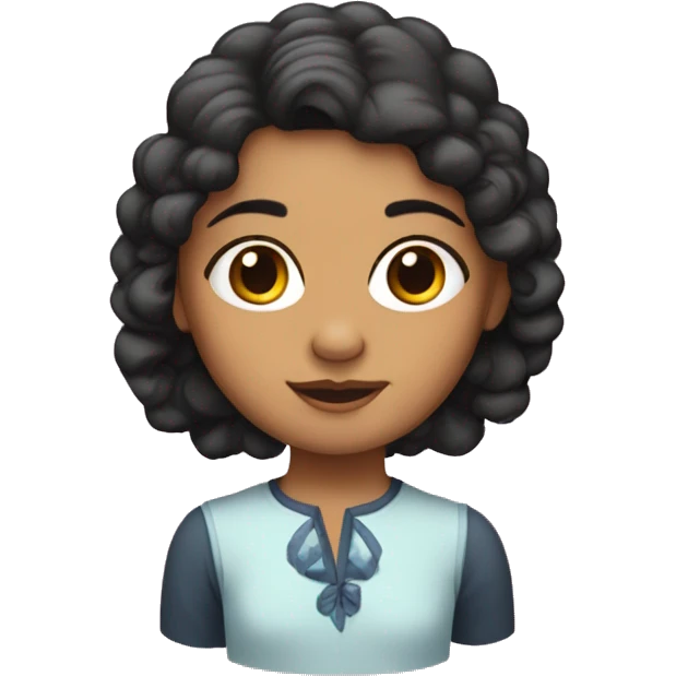 Una niña morena de pelo emoji