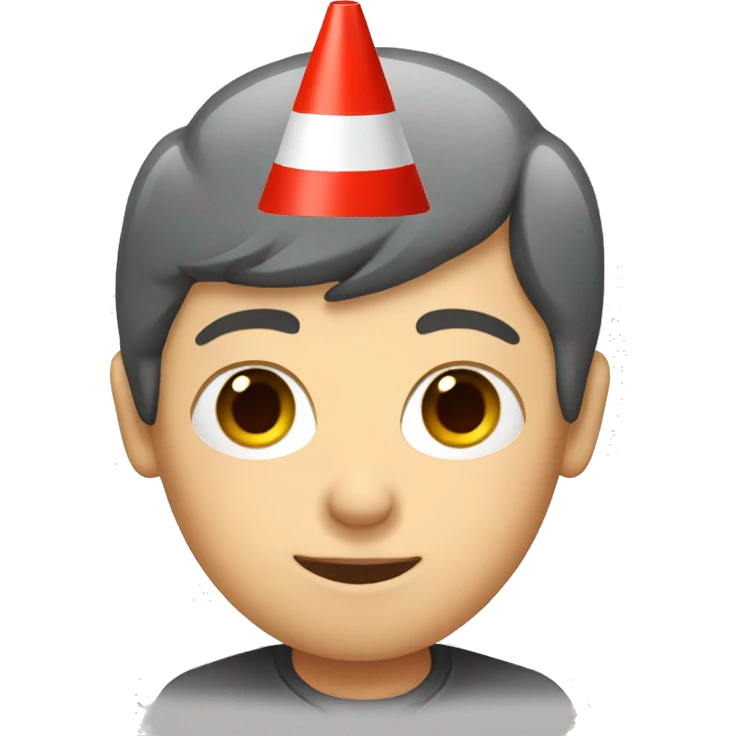 white Boy with a red cone on his head emoji
