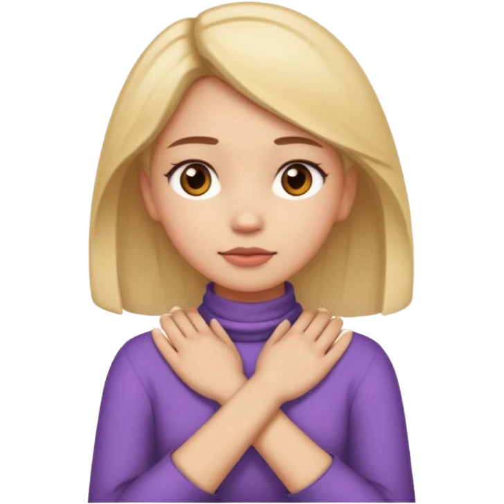 Girl with hands on her neck crossdd emoji