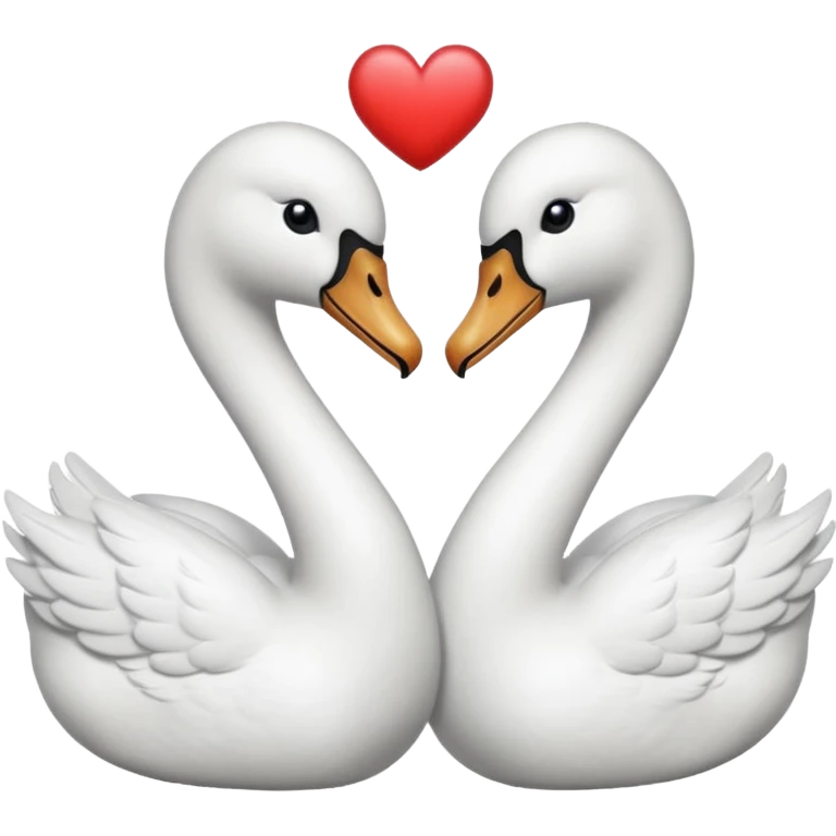 Dos cisnes haciendo un corazón emoji