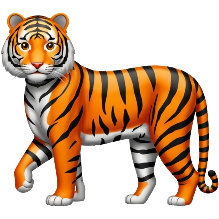emoji de um tigre todo preto em pé virado para a esquerda emoji