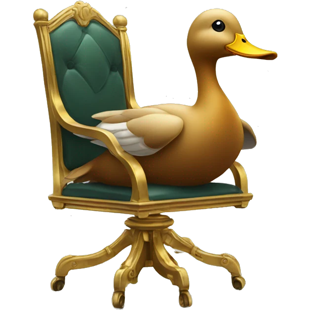 Duck laying on a golden chair emoji