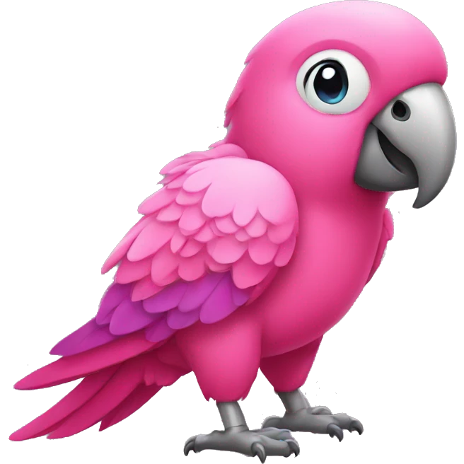 Cute pink parrot emoji