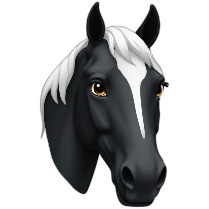 black horse’s head with white emoji