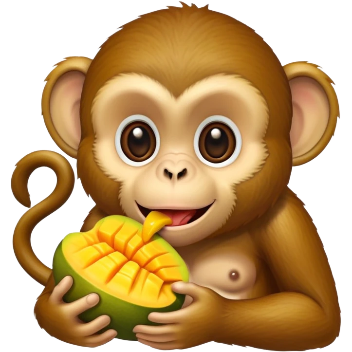 monkey eating a mango emoji