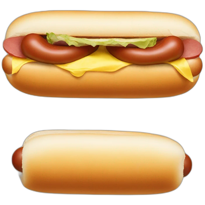 two hotdogs in one bun emoji