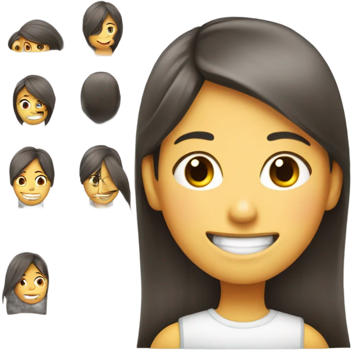 muchacha de pelo largo riendo a carcajadas emoji