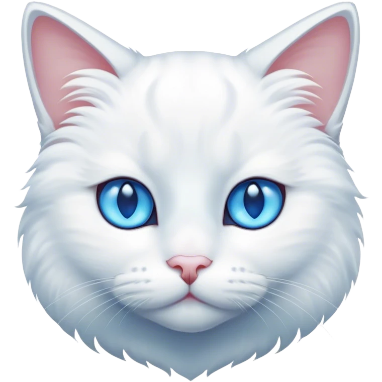 White cat with blue eyes emoji