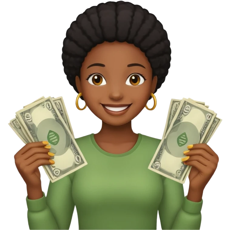 Black girl with money  emoji