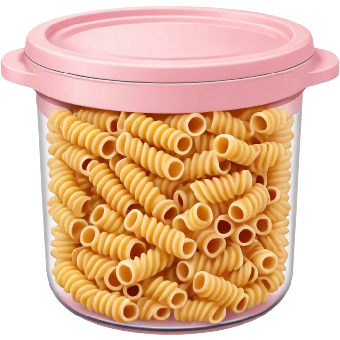 pastel pink food container with pasta inside emoji