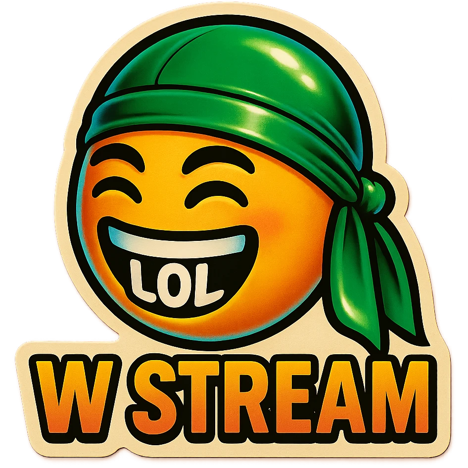 lol face
Change His durag To Green
Add the words W Stream emoji