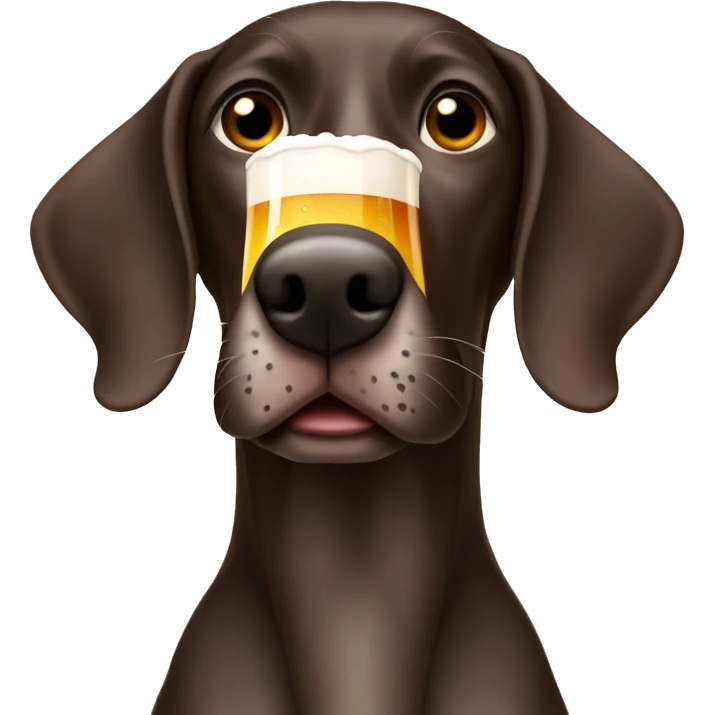 German shorthair with beer mug emoji