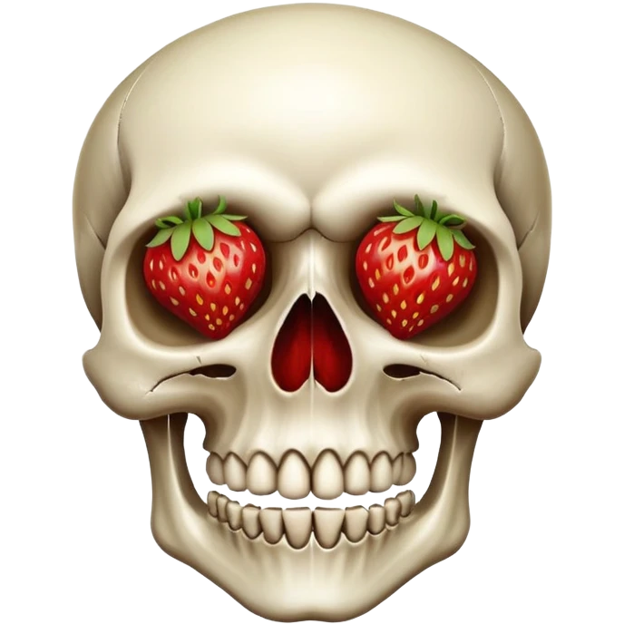 Skull with a strawberry  emoji