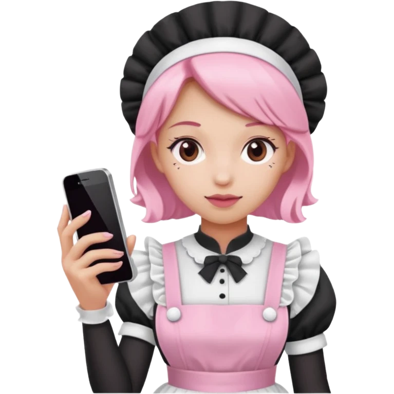 mix light pink dark pink and white girly phone maid emoji