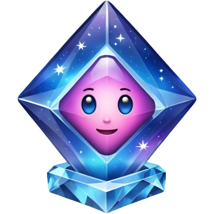 Galaxy within a crystal emoji