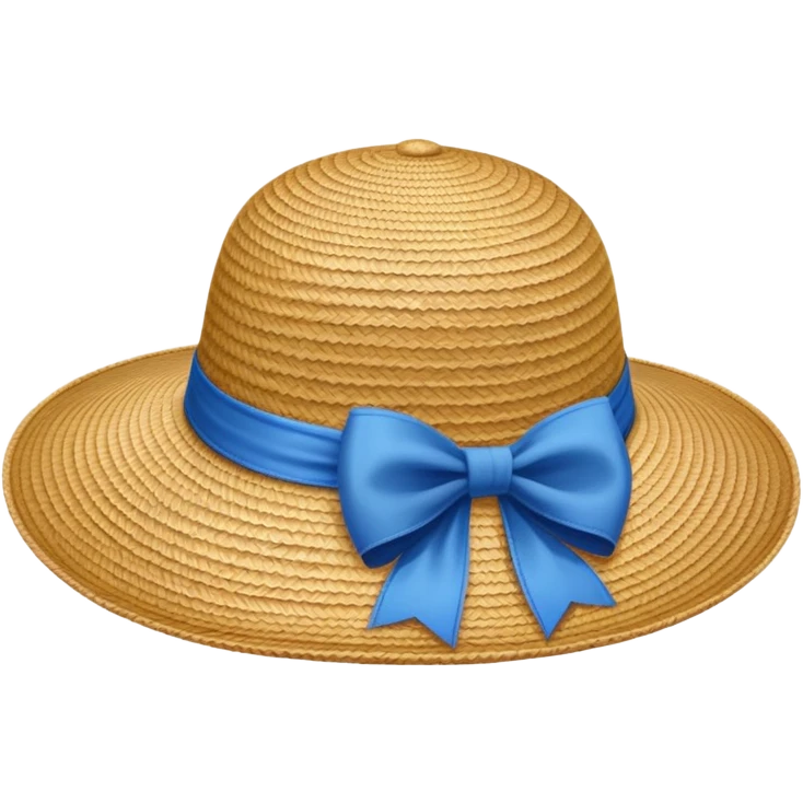 sun hat with a blue bow emoji