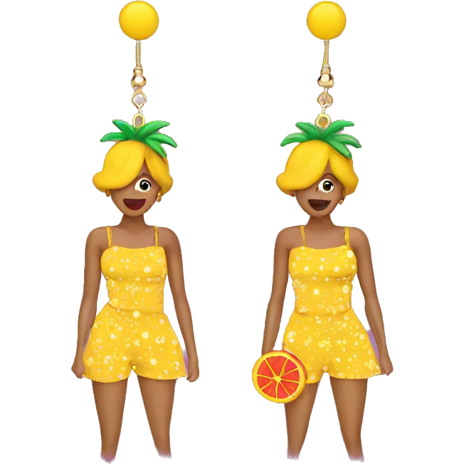 summer girl long earrings emoji