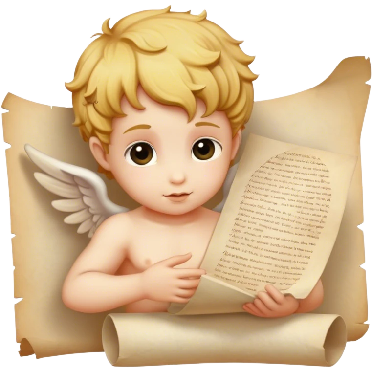 putto with a parchment whit a list emoji