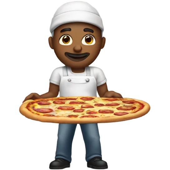Guy making a pizza emoji