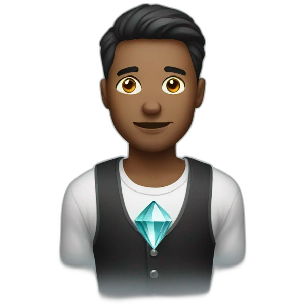 men with a diamond emoji