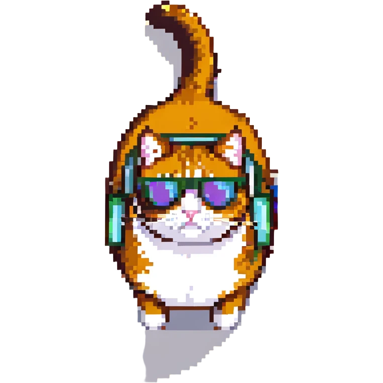 A cat wearing sunglasses, top-down view emoji