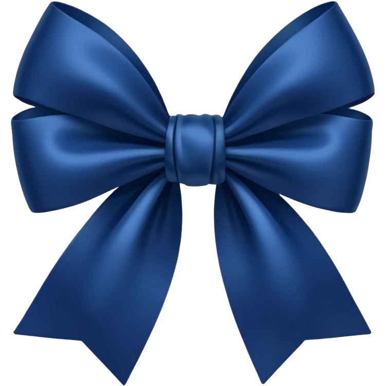 Navy blue heart bow emoji