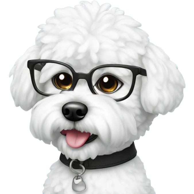 Bichon with glasses  emoji
