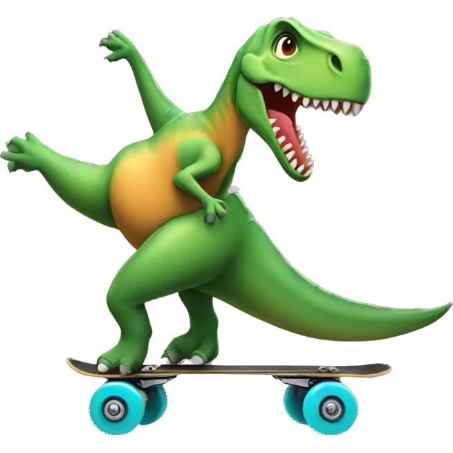 Dinosaur roller skating  emoji