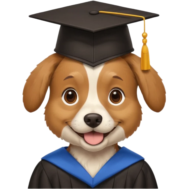 graduating cap dog emoji