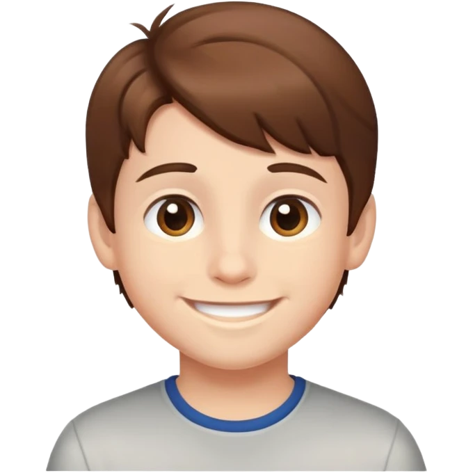 smiling boy portrait with brown hair emoji