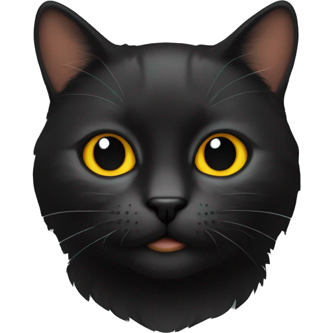 Gato negro con manches cómo de pantera y ojos amarillos  emoji