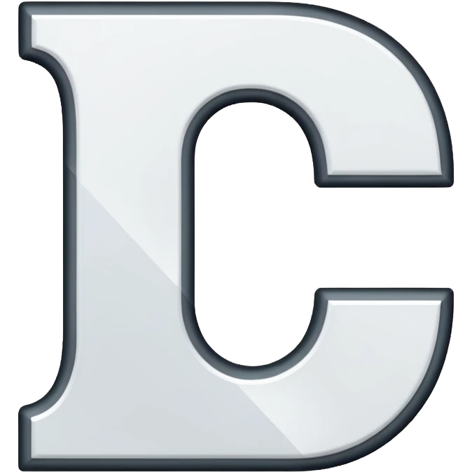 A white letter C with black background and white line crossing the C  emoji