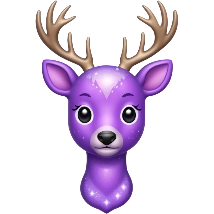 glitter purple deer emoji
