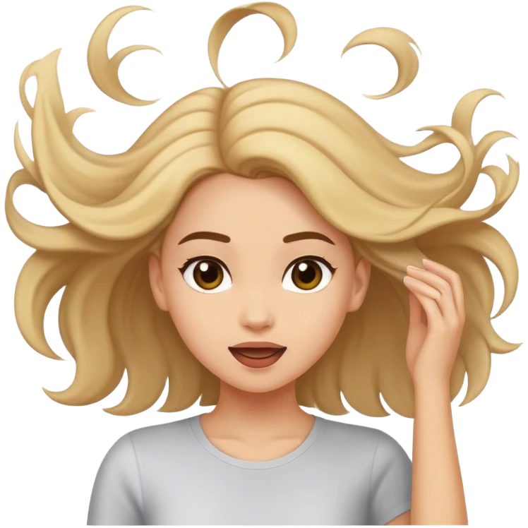 Girl flipping hair emoji
