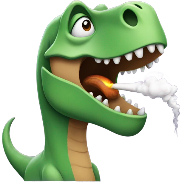 Dinosaur smoking a joint emoji