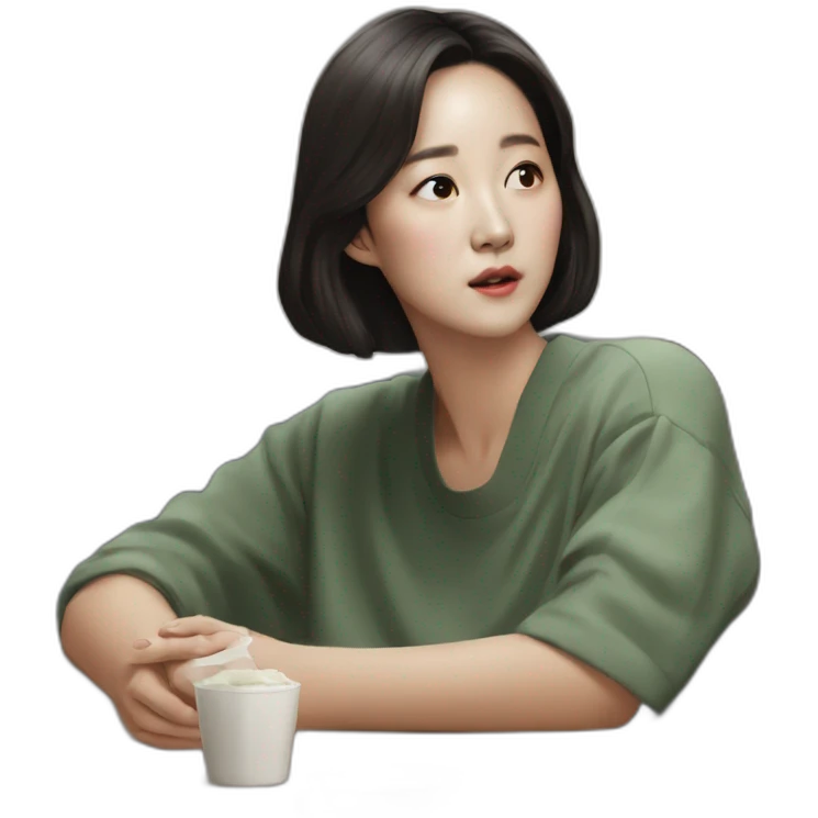 Kim Min-jeong watching kdrama emoji