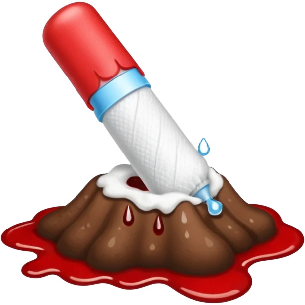 tampon + blood drop + poop emoji